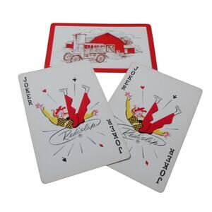 Vintage Hickory Farms Red Barn Playing Cards Jokers Lot of 3 Cards Redislip